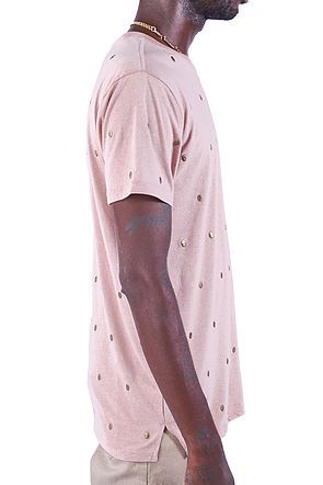 The Skull Studded Tee in Pink