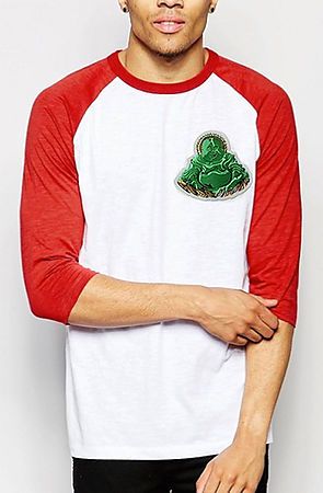 The Buddha Patch Raglan in Red