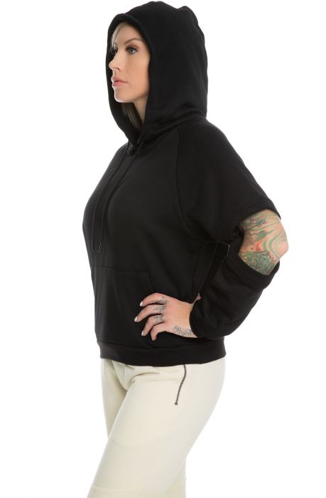 The Lucia Pullover Hoodie in Black