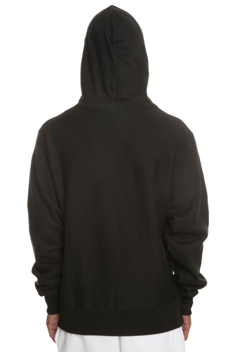 CHAMPION The Reverse Weave Felt C Hoodie in Black GF69-Y07045-BKC - PLNDR