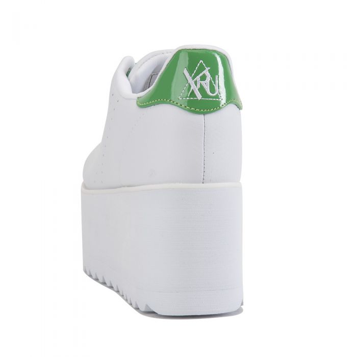 Women's Lala White Green Platform Sneakers