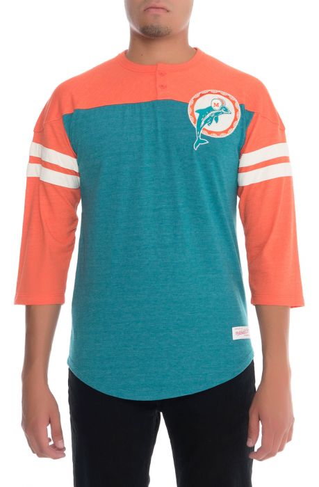 The Miami Dolphins Start Of Season Henley in Teal