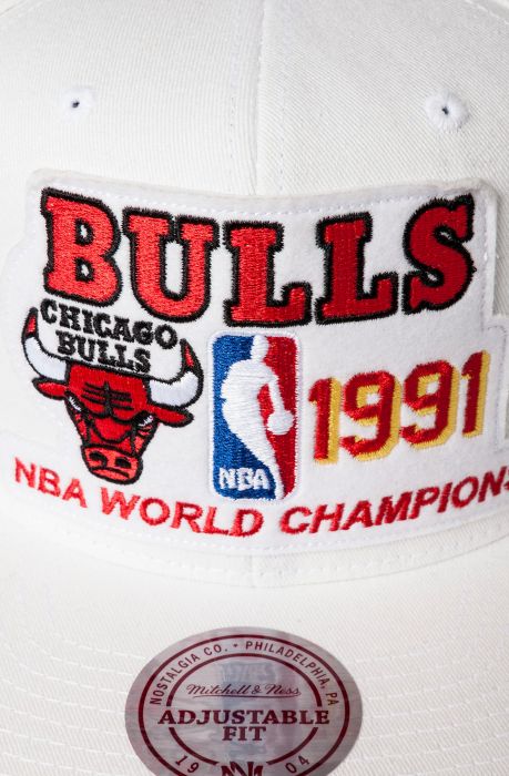 Mitchell & Ness Hat Chicago Bulls 1991 NBA Champions Snapback Hat in White