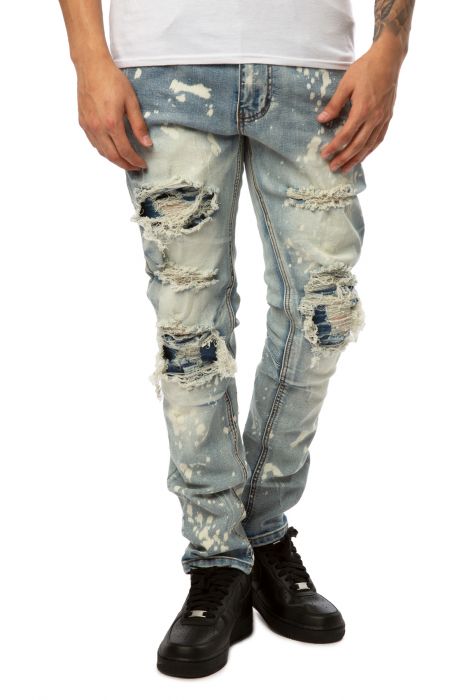 KDNK Nokio Ripped Jeans KND4337-BLUE - Karmaloop