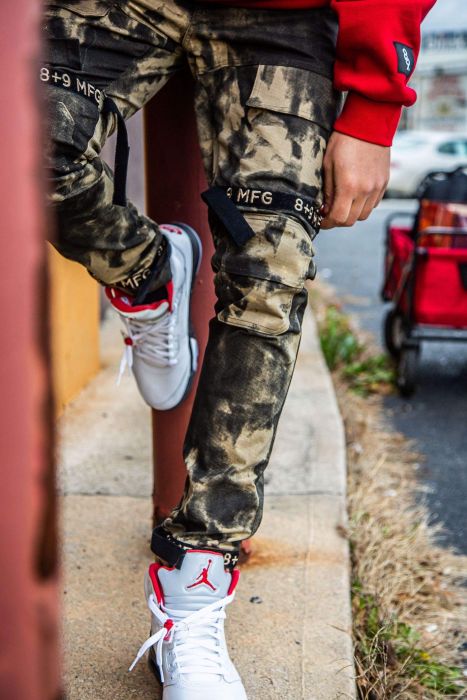 8&9 CLOTHING Strapped Up Marble Fatigue Pants PSTRARMSPR - Karmaloop