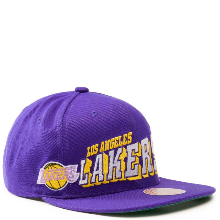 Men's Mitchell & Ness Purple Los Angeles Lakers The Grid Snapback Hat