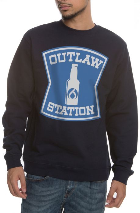 The Outlaw Station Crewneck Sweatshirt in Navy