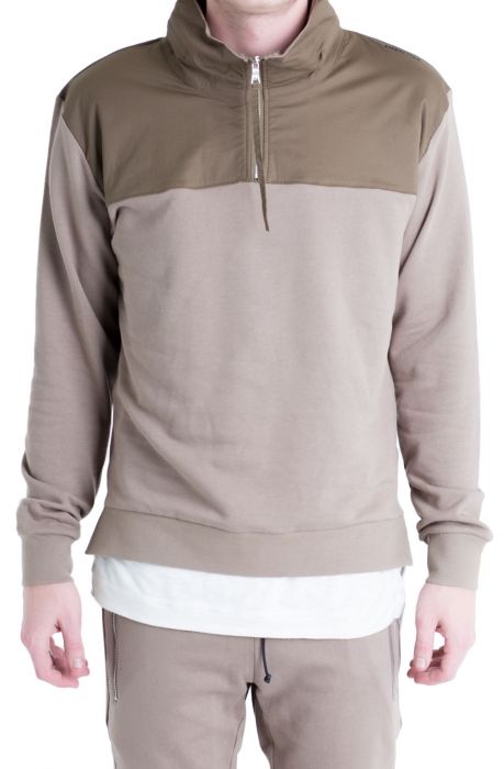 The Major Color Block Hoodie in Taupe