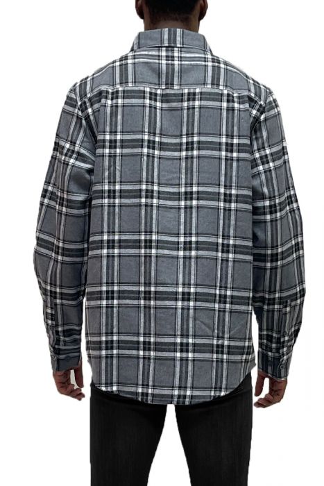 Weiv Checkered Plaid Flannel Shirt Fl108 Greyblk Karmaloop