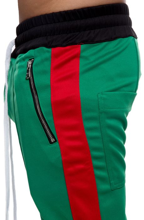 LIFTED ANCHORS The Jenner Track Pants in Italia Luxe Green and red ...