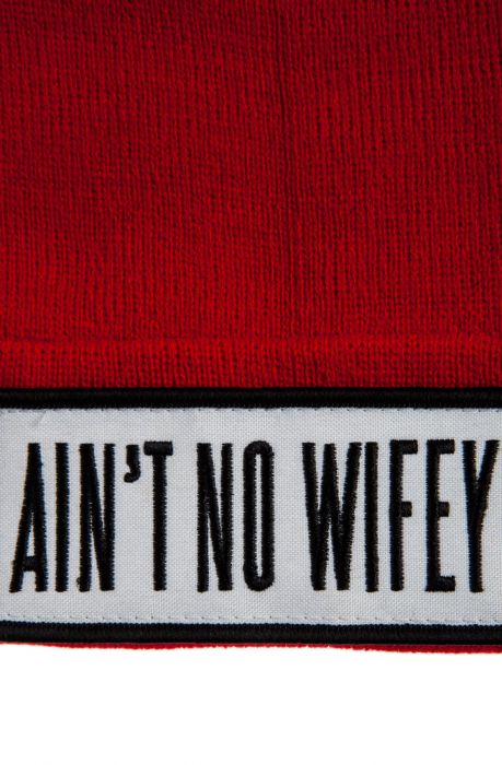 The Ain't No Wifey Beanie in Red