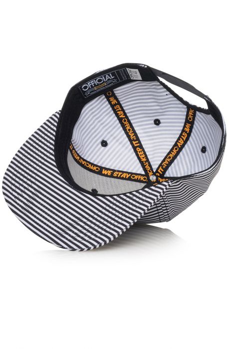 The Fazer Snapback Hat in Black and White Stripes