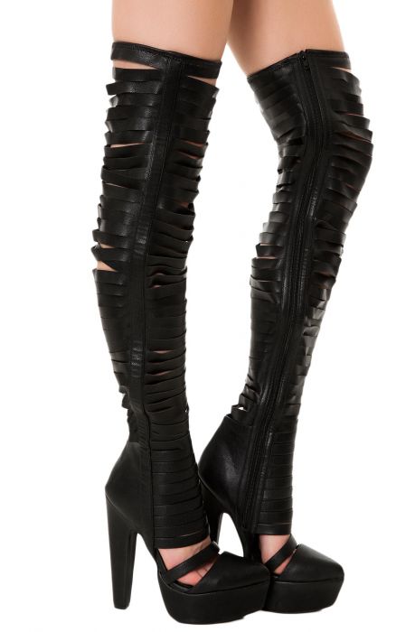 The Gashed Boot in Black