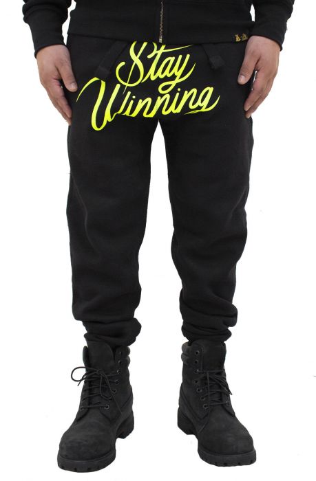 black yellow joggers