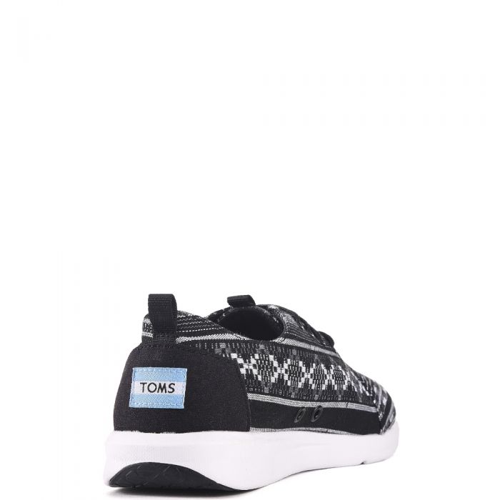 Toms for Men: Del Rey Black/White Woven Linear Cultural Sneakers