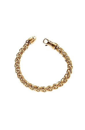 The Matte 18k Gold Plated Stainless Steel Wheat Link Bracelet in Gold
