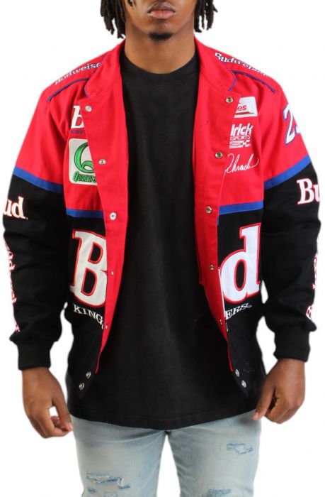 JH DESIGN Budweiser Racing Jacket KSH303BUD4-BLKRED - Karmaloop