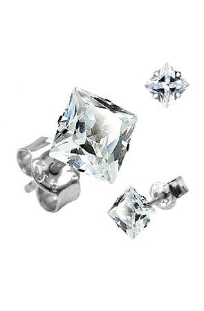The Clear Square Cut Earrings