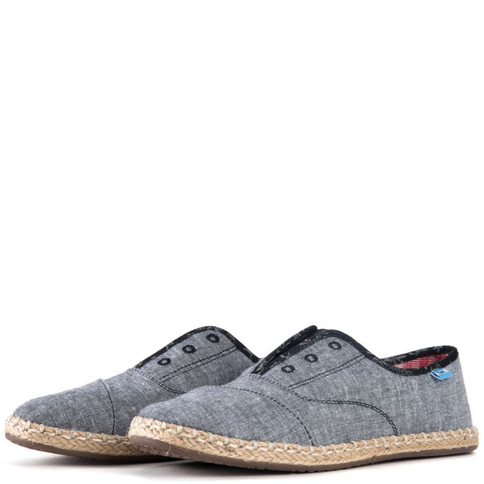 Toms for Women: Palmera Grey Chambray Slip-Ons