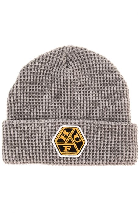 The Waffle Knit Knot Beanie in Gray Heather