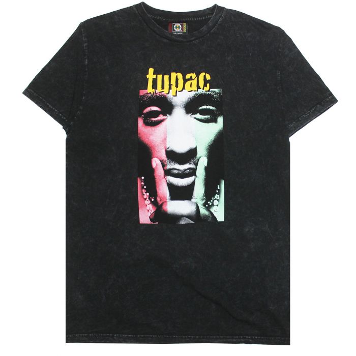 Cross Colours Tupac Flag T Shirt - Black Mineral
