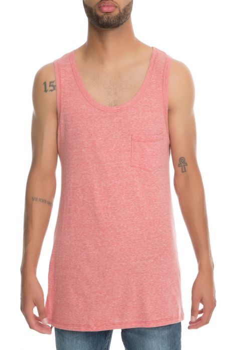 The Maclin Pocket Tank in Heather Red