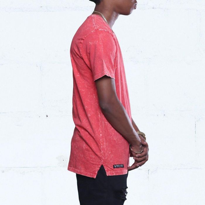 Triple Beam Elongated Washed Tee Infrared