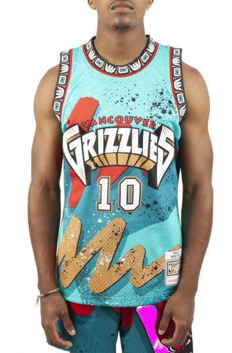 Men's Mitchell & Ness Mike Bibby Teal Vancouver Grizzlies Mesh T-Shirt