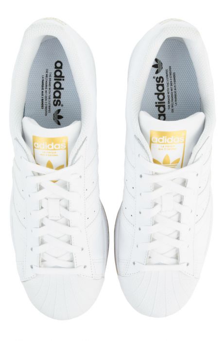 The Superstar in White, Gold Metallic and Gum 3