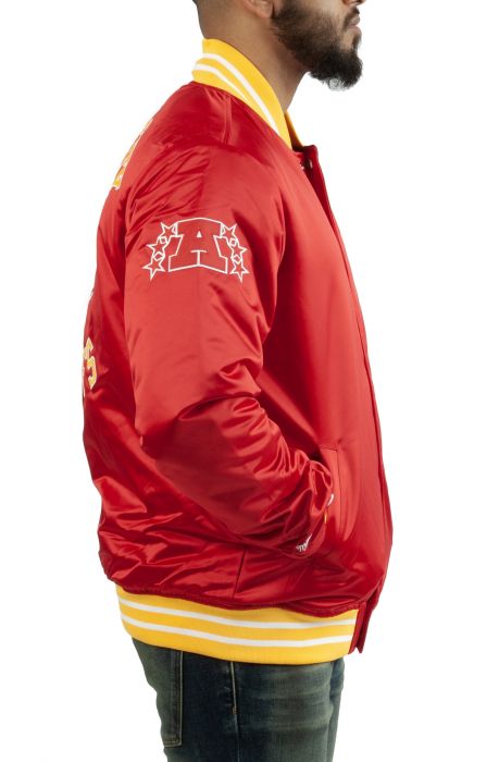 Mitchell & Ness Chicago Bulls Split Black & Red Satin Jacket