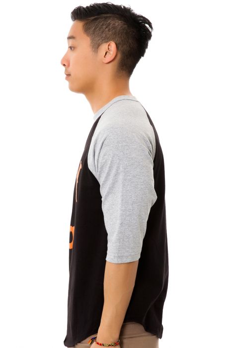 The Cooperstown Baseball Tee in Black and Heather Grey