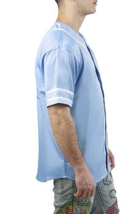 Huf Community Hands Blue Satin Baseball Jersey