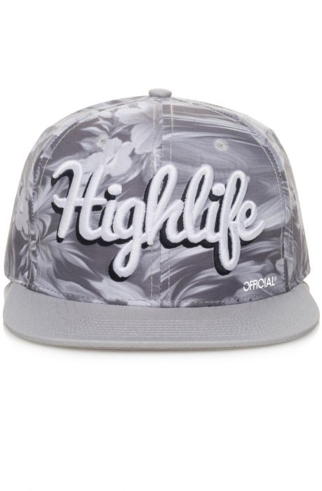 The Highlife Aloha Trip Snapback Hat in Light Grey