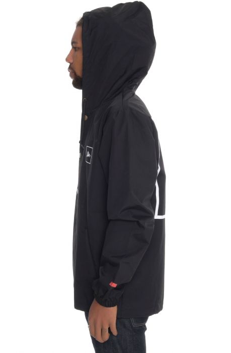 The Box Hooded Coaches Jacket in Black