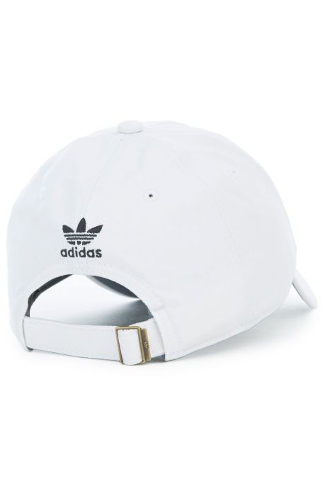 The Adidas Originals Relaxed Strapback Dad Hat in White & Black