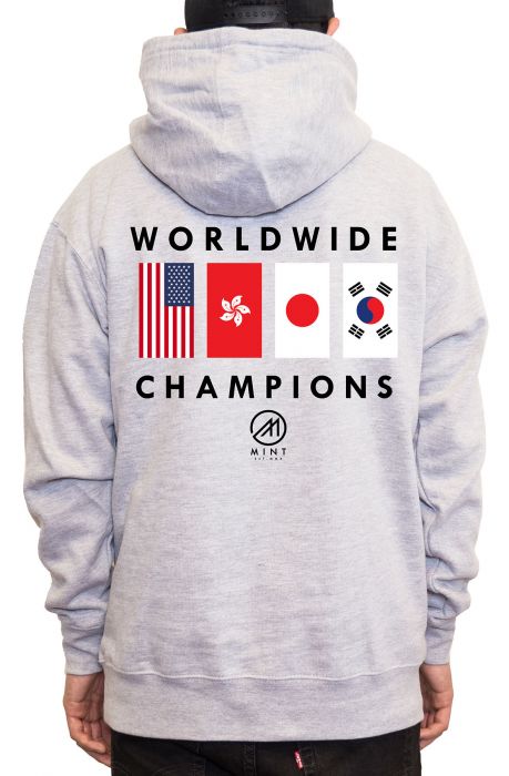 The Mint Flags Pullover Hoodie in Grey