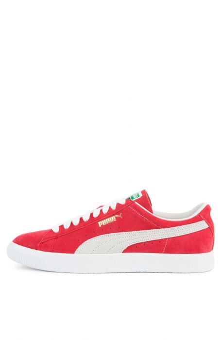 The Puma Suede 90681 in Ribbon Red and White