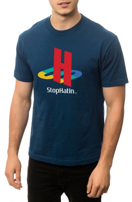 The Stop Hatin Tee in Harbor Blue