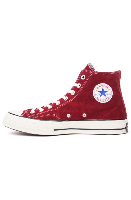 The Chuck Taylor All Star '70 High Top Vintage Suede Sneaker in Red