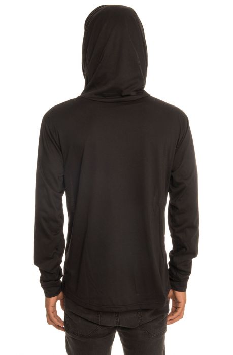 The Lantern Cowl Neck Light weight hoodie in Black