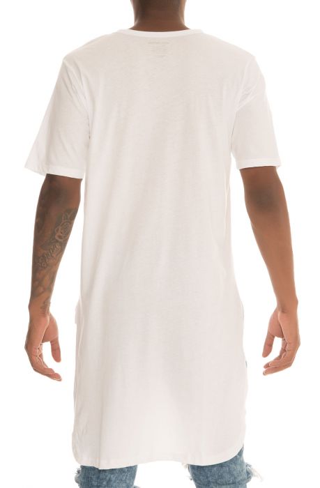 The Super Long Line Tall drop tail Tee in White
