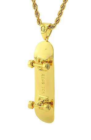 The 14K Skateboard Necklace in Gold NKX10398-GLD