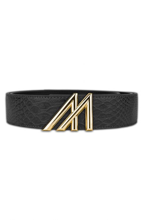 The Mint Anaconda Gold Round M Belt in Black
