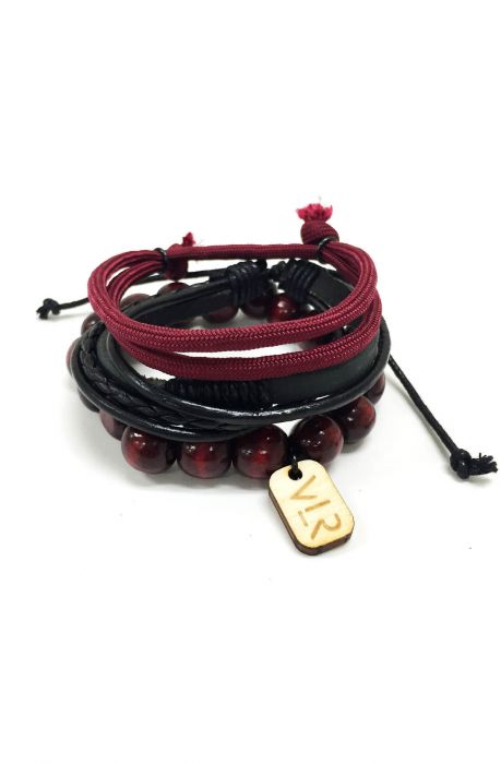 Burgundy and Black Leather 3 Pack