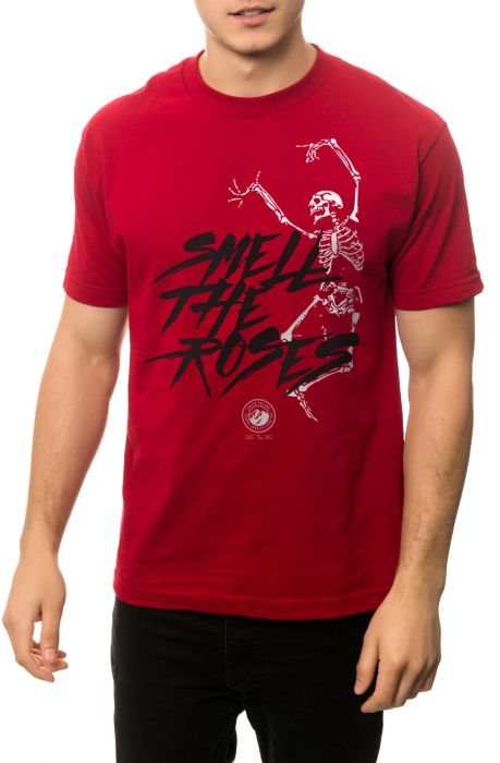 The Smell the Roses Tee in Cardinal