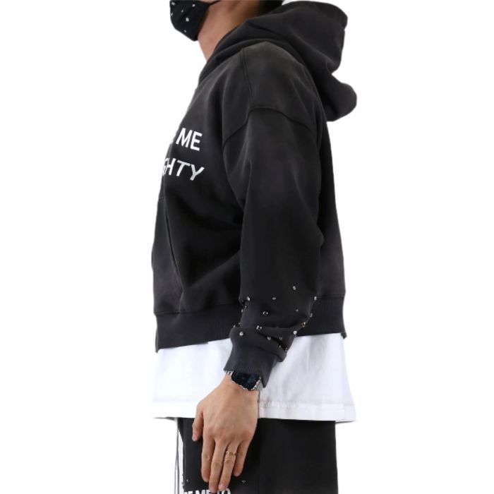 GLENN French Terry Long Sleeve Crop Top Full Zip Hoodie