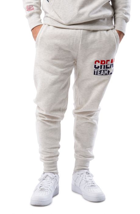 cream cuffed joggers