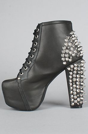 The Spike Shoe in Black with Silver Studs
