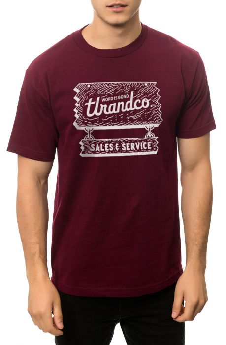 The Sales and Service Tee in Burgundy