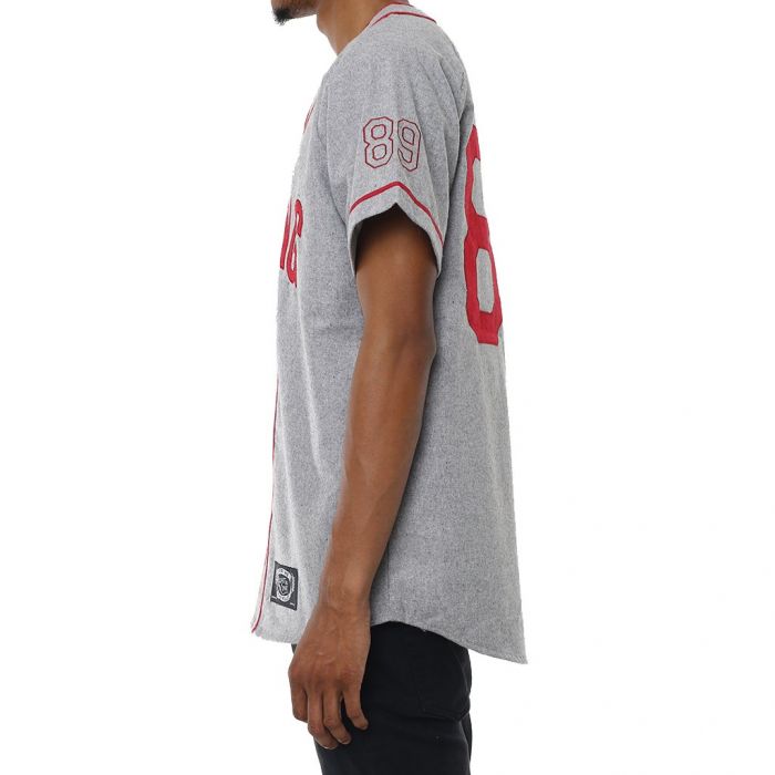 The Living Vintage Flannel Baseball Jersey in Gray